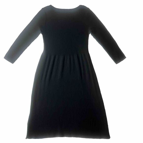 Uniqlo Women’s S Black Sweater Dress Knit Midi Goth Stretch Casual Wool Blend - Picture 2 of 9
